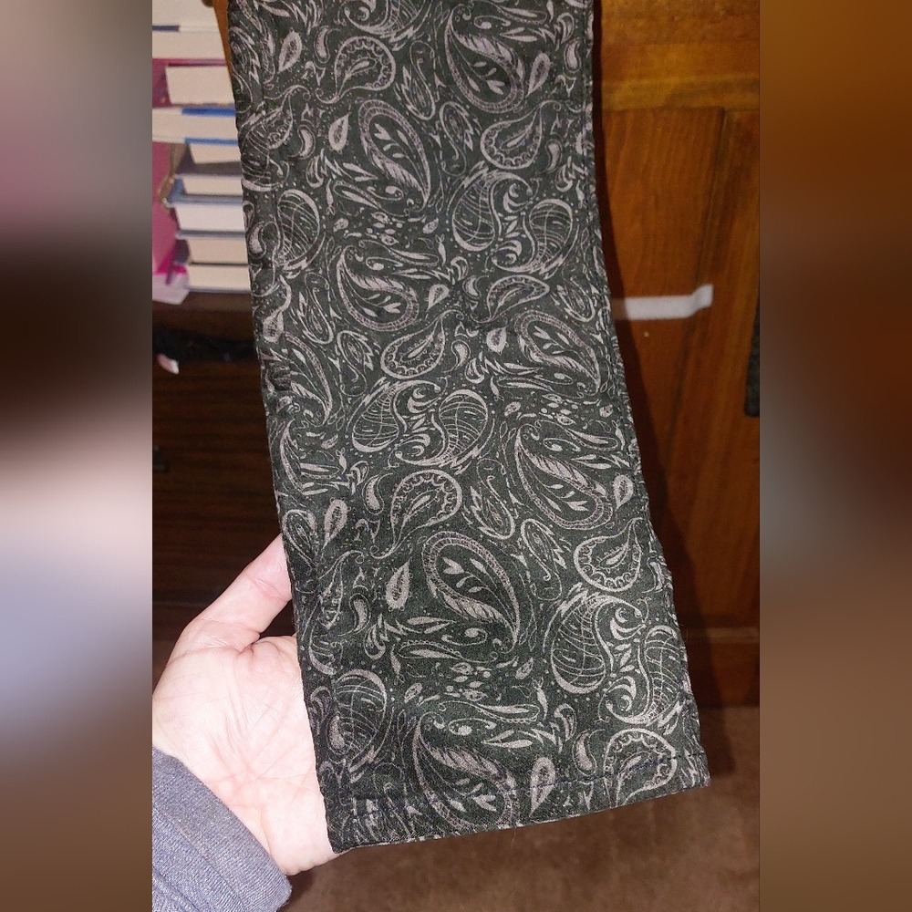 Anthropologie AG The Stevie Velvet High Rise Skinny Jeans Paisley Print - Picture 10 of 12